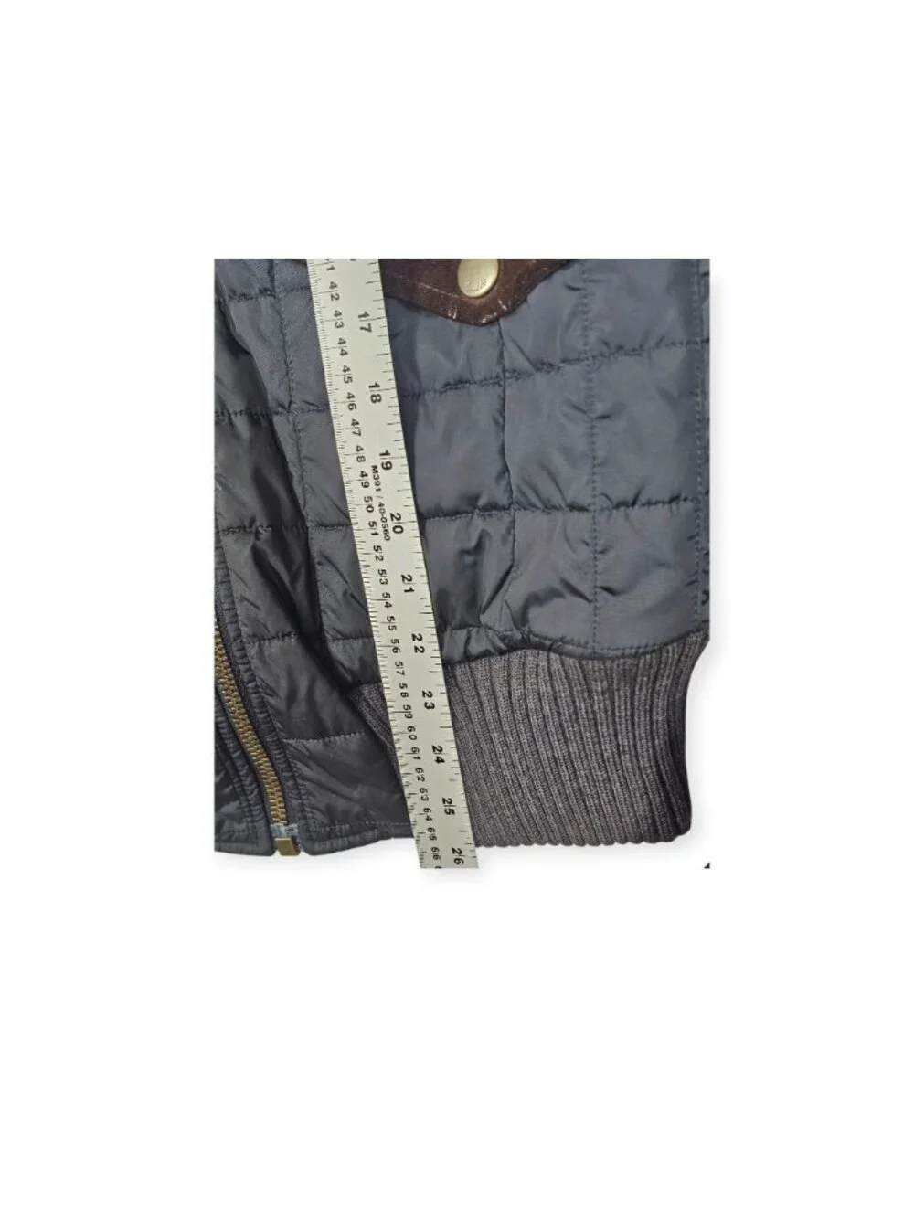 Gucci Mens Quilted Bomber Jacket Navy Blue Brown Suede Trim IT 50 US 40 Italy